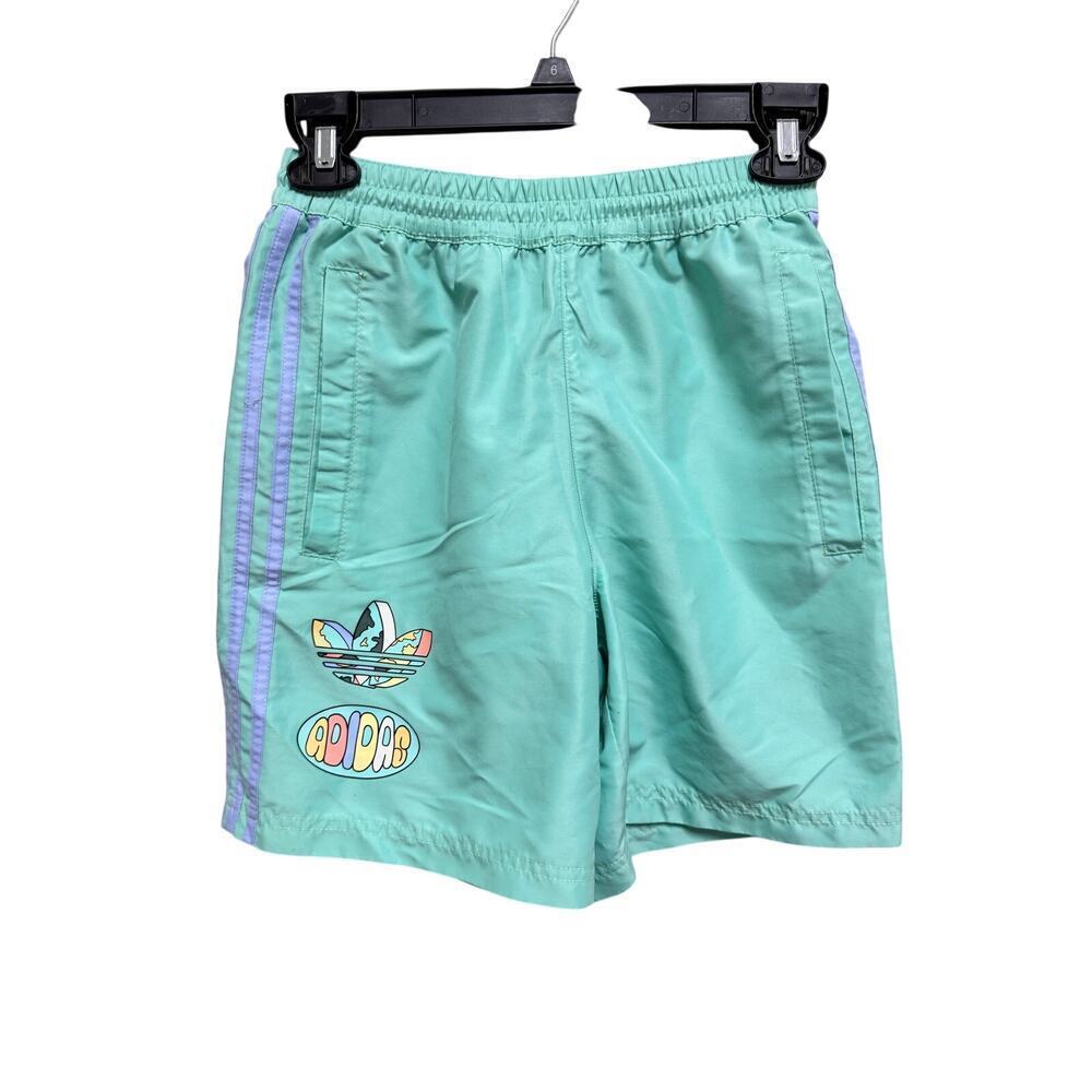 Adidas Originals Enjoy Summer Trefoil Shorts Men’s Size XS Green Mint Flower - Picture 3 of 8